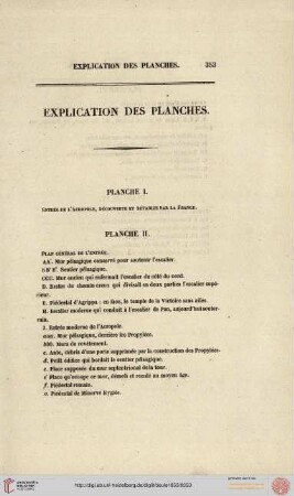 Explications des planches