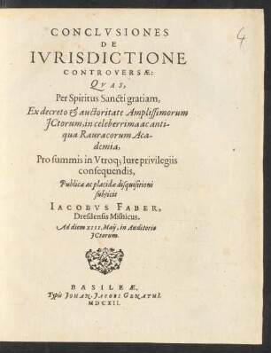 Conclusiones De Iurisdictione Controversae