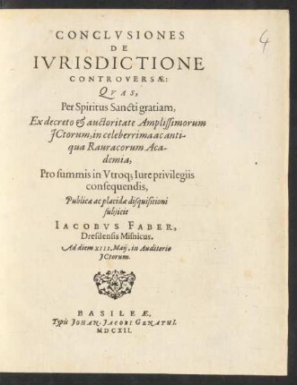 Conclusiones De Iurisdictione Controversae