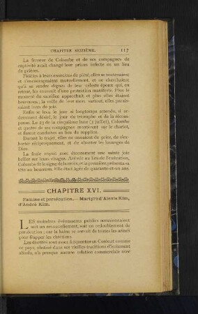 Chapitre XVI. Famine et presecution. - Martyre d'Alexis Kim, d'Andre Kim.