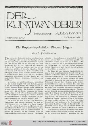 1: Die Kupferstich-Auktion Vincent Mayer