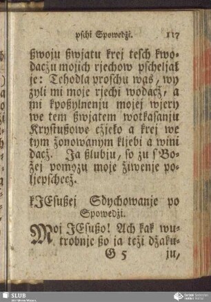 kJesußej Sdychowanje po Spowedżi