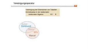 Relationale Algebra (Teil 2), Mengenoperatoren