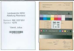 Entnazifizierung Julius Vaerst , geb. 23.08.1898 (Bahndirektor)