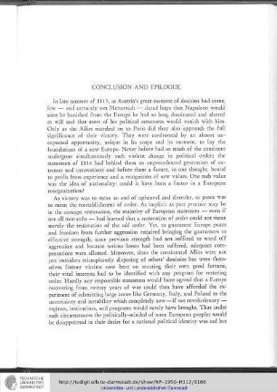 Conclusion and epilogue