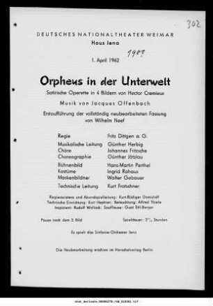 Orpheus in der Unterwelt