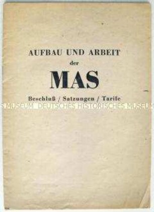 Informationsschrift über Maschinen-Ausleih-Stationen (MAS)