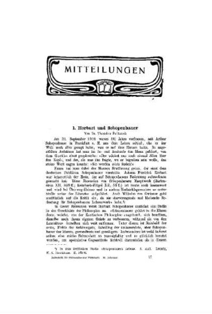 Herbart und Schopenhauer