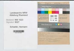 Entnazifizierung Hermann Schaefer , geb. 27.06.1886 (Oberpostinspektor)