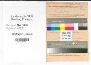 Entnazifizierung Ursula Korfmann , geb. 19.06.1914 (Bibliothekarin)