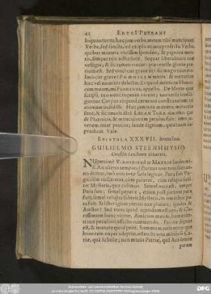 Epistola XXXVII. Bruxellam. Guilielmo Steenhuysio, Consilii Sanctioris Senatori.
