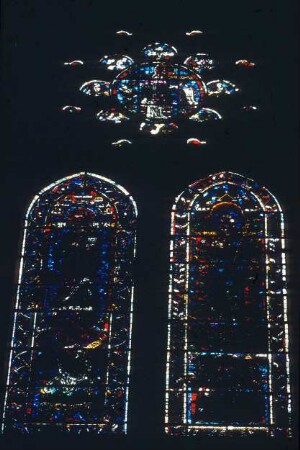 Chartres: Kathedrale, Glasfenster, Obergaden Süd, aufgenommen 5.9. 1957