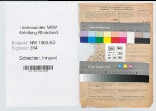 Entnazifizierung Irmgard Schlechter, geb. 16.03.1912 (Studienraetin)
