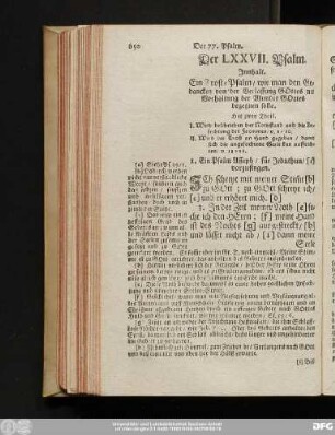 Der LXXVII. Psalm.