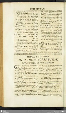 Index Secundus Dictorum Scripturae Explicatorum Et Vindicatorum