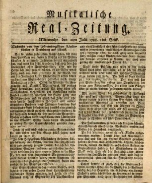 Musikalische Real-Zeitung : für das Jahr .... 1788, 1788