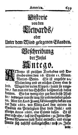 Beschreibung der Insul Antego
