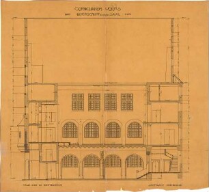 Fischer, Theodor; Worms; Cornelianum - Saal (Querschnitt)