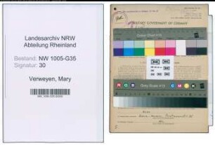 Entnazifizierung Mary Verweyen , geb. 24.08.1900 (Saengerin)
