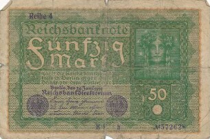 Zahlungsmittel / Reichsbanknote 50 Mark