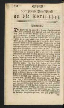 Der zweyte Brief Pauli an die Corinther.