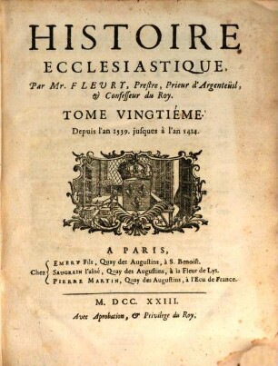 Histoire Ecclesiastique, 20. Depuis l'an 1339. jusques à l'an 1414