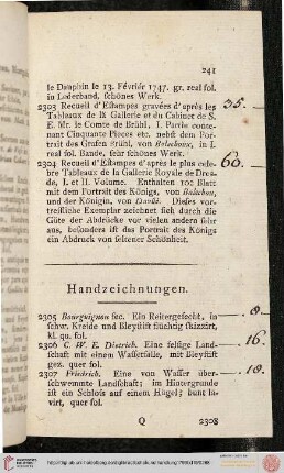 Handzeichnungen (Nr. 2305-2398)