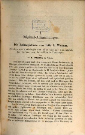 Zeitschrift für Parasitenkunde. 1, 1. 1869
