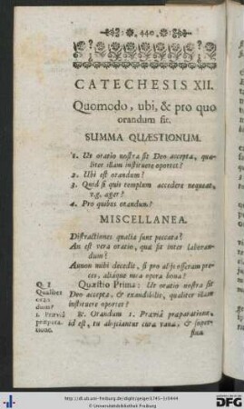 Catechesis XII. Quomodo, ubi, & pro quo orandum sir.