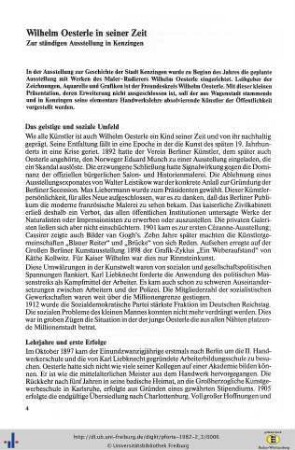 Wilhelm Oesterle in seiner Zeit - Zur ständigen Ausstellung in Kenzingen