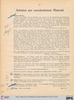Arbeiten aus verschiedenem Material (Nr. 984-1058)