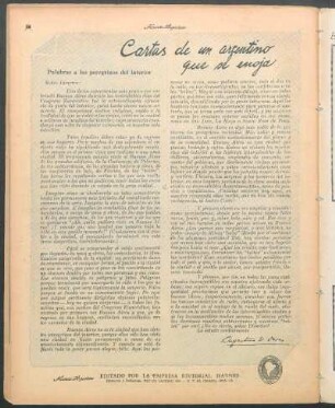 Cartas de un argentino que se enoja : Palabras a los peregrinos del interior