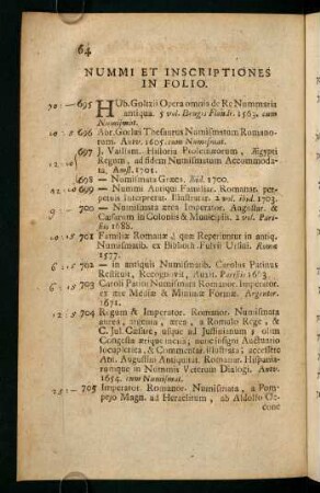 Numii Et inscriptiones in Folio.