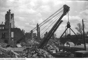 Dresden, Grunaer Straße. Wohnblocks, Baubeginn, Juni 1951