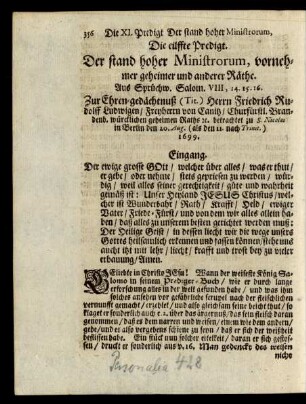 Die eilfte Predigt.