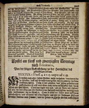 Epistel am fünff und zwantzigsten Sonntage nach Trinitatis. - Epistel am sieben und zwantzigsten Sonntage nach Trinitatis.