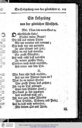 Ein Lobgesang von der göttlichen Weisheit