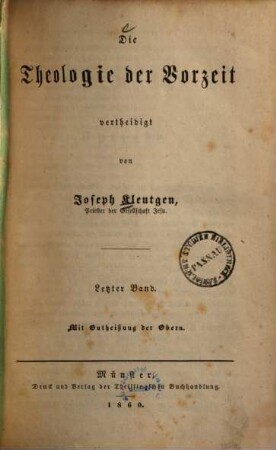Die Theologie der Vorzeit, 4
