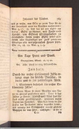 Am Tage Petri und Pauli.