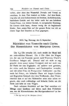 XXIII. Rückfahrt von Yosemite nach Clarks. Die Riesenbäume von Mariposa Grove