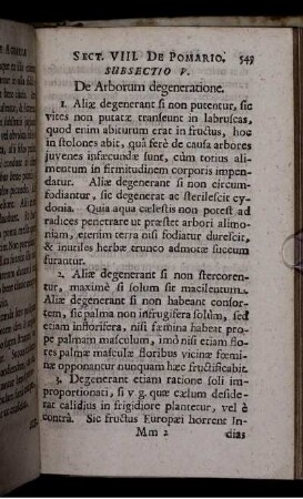 Subsectio V. De Arborum degeneratione