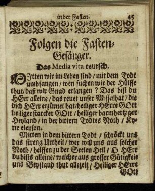Folgen die Fasten Gesänger.