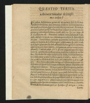 Quaestio Tertia. An tutor teneatur de levissima culpa?