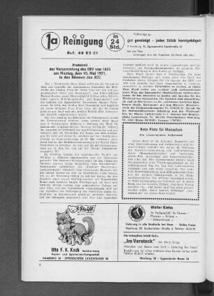 Protokoll der Versammlung des EBV von 1875 am Montag, dem 10. Mai 1971, in den Räumen des ACC