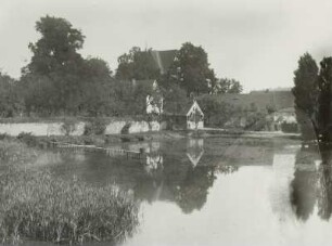 Gut Wolftitz : Frohburg-Wolftitz. Gut Wolftitz. Blick über den Teich im Roten Grund von Südosten