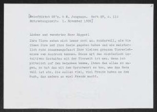 Brief von Gerhart Hauptmann an Paul Eipper