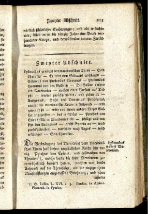 Zweyter Abschnitt. Lysimachus gewinnt den macedonischen Thron ...