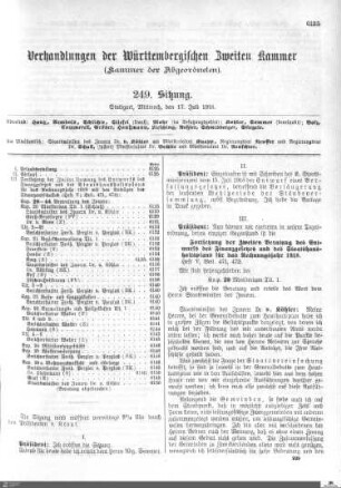 249. Sitzung, Stuttgart, 17.7.1918