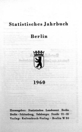 1960: Statistisches Jahrbuch