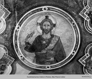 Segnender Christus und die Evangelisten - Decke, Tondi: segnender Christus, Evangelisten